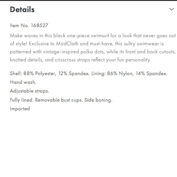 Modcloth retro black and white Polkadot One-Piece Swimsuit Monokini - Picture 8 of 10